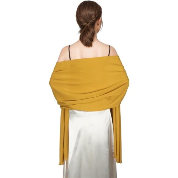 Large Soft Scarf, Winter Scarf Mustard - Picture 2 of 6